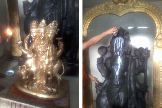 Abhishek of idol of Dattatreya on Mohanji birthday