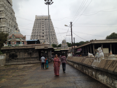 Amma before entering the Temple