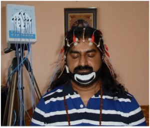 Figure 2: Shows the electrode positioning on Mohanjis head