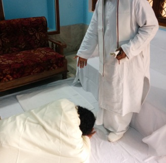 5-Meeting Guruji - Bowing down at the feet of Guruji