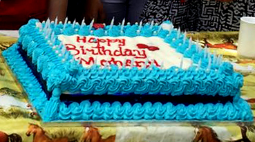 Mohanjis birthday celebration in shumbashaba, Johannesburg 2016 - cake