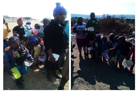ACT South Africa feeding children at squatter camp