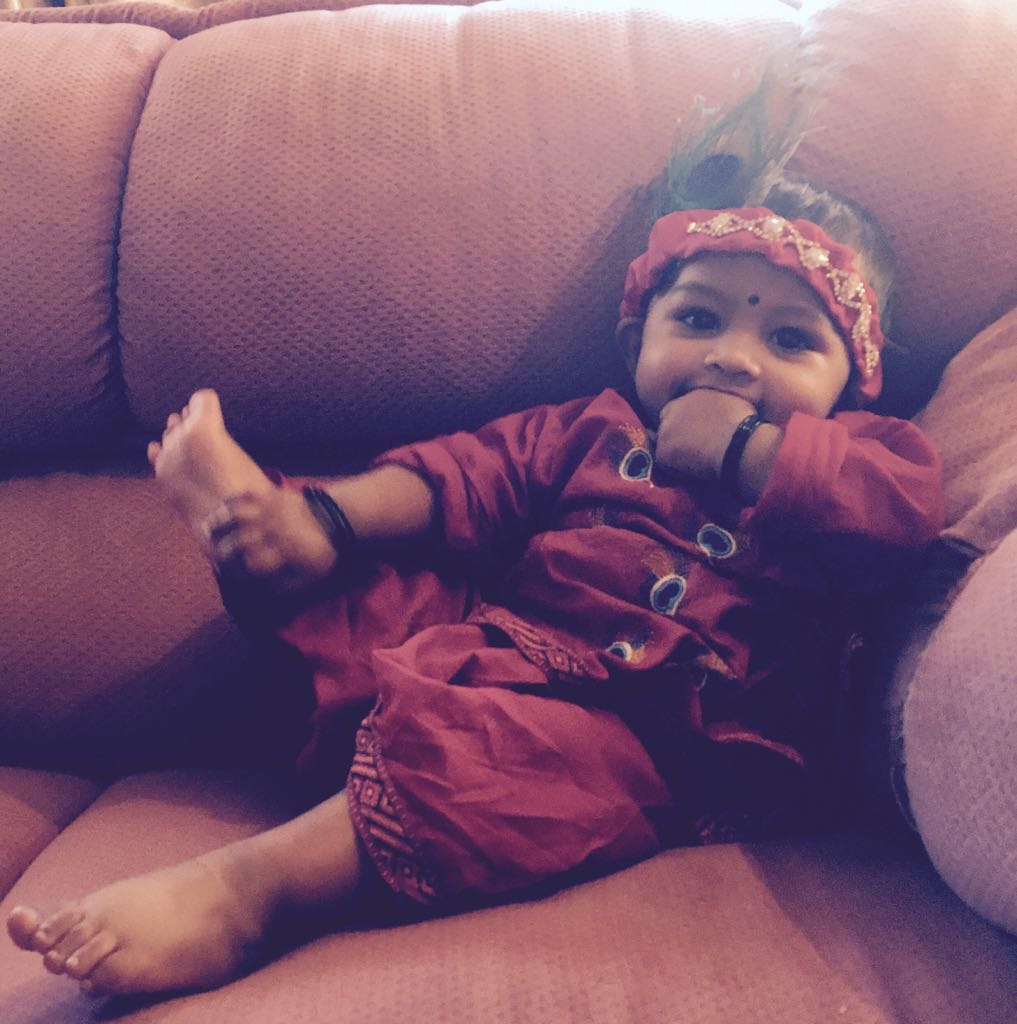 Ariv on Diwali as baby Krsna
